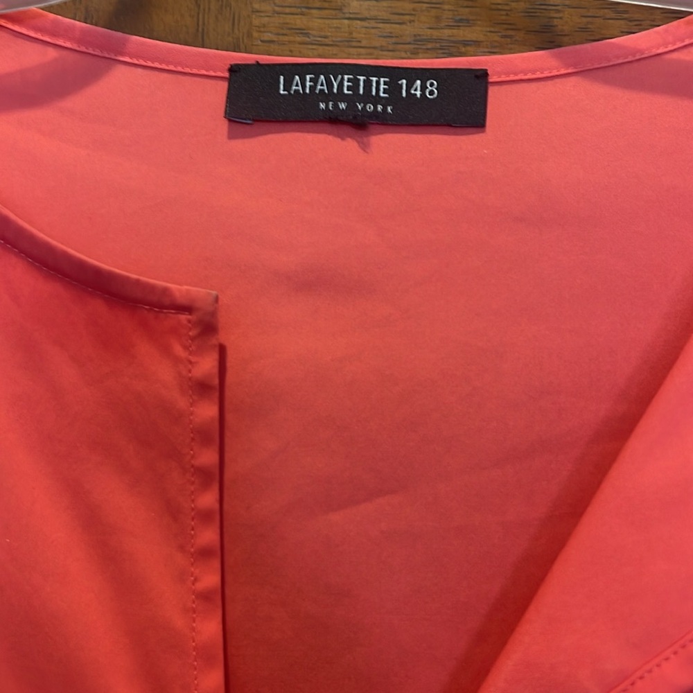 Lafayette 148 Coral 3/4 sleeve tunic Size L - Picture 2 of 6